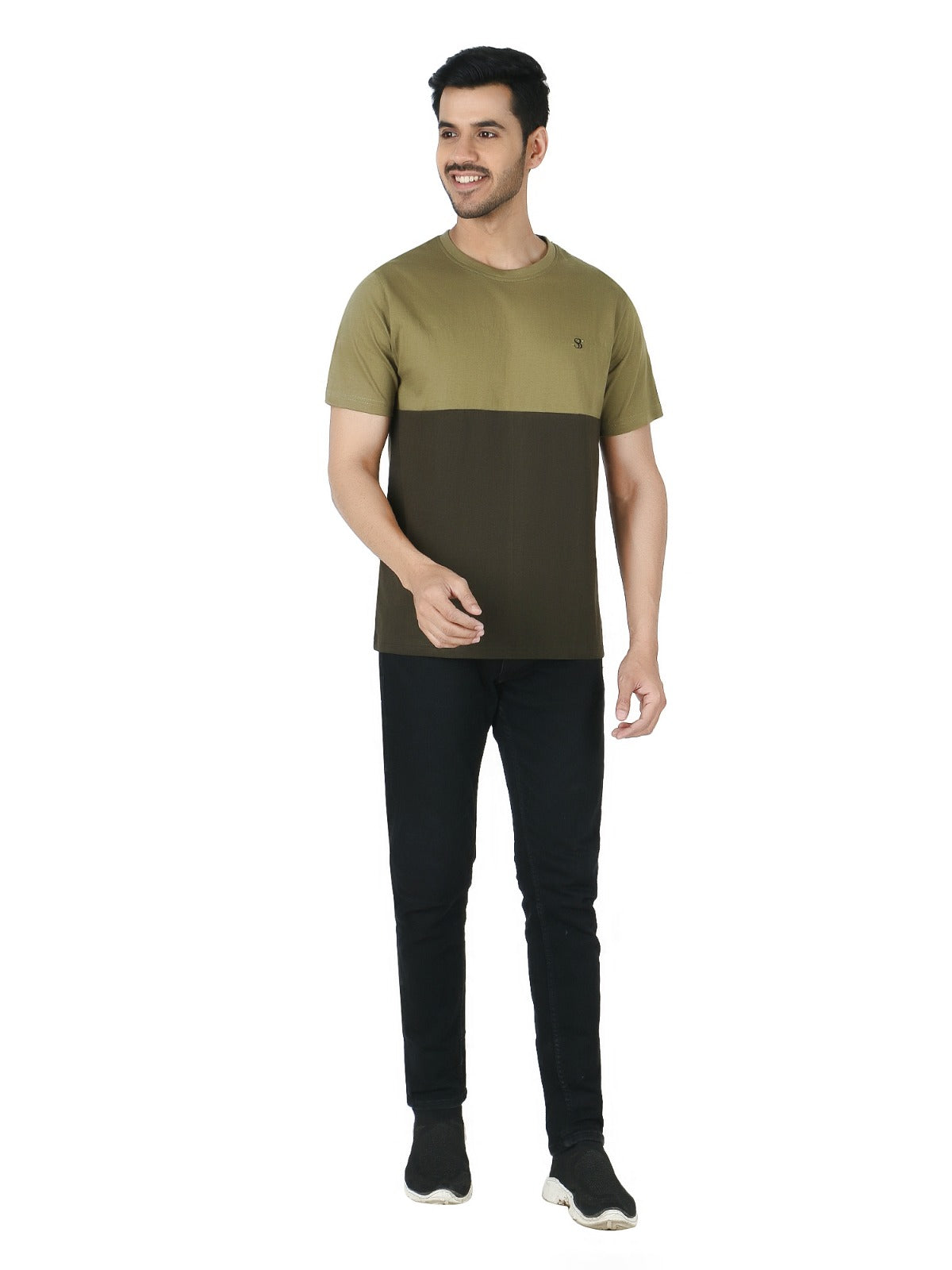 Men's cotton half hands T-shirt